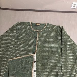 Green Button-Up Women's Sweater
